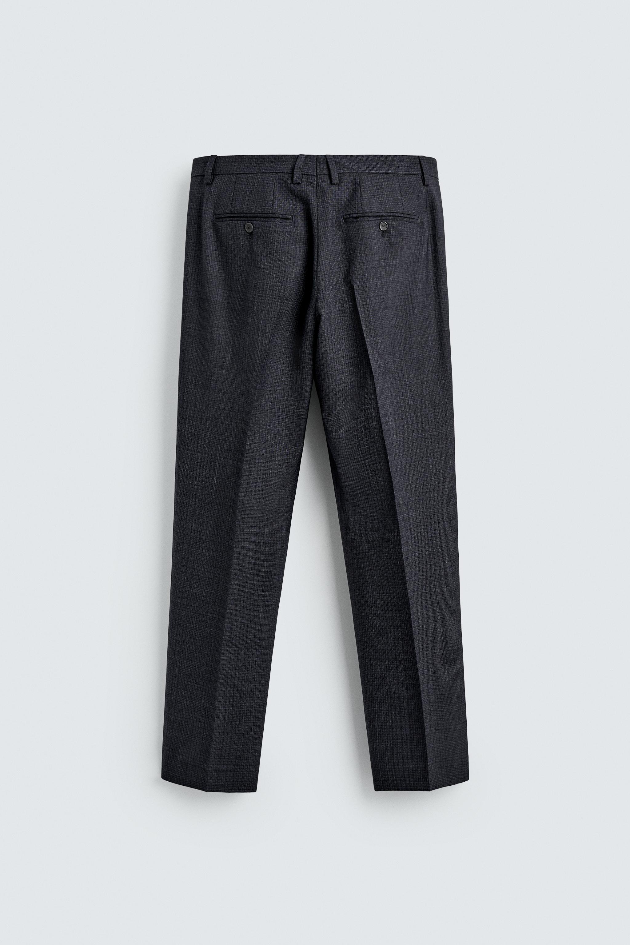 PANTALON DE COSTUME À CARREAUX 100% LAINE